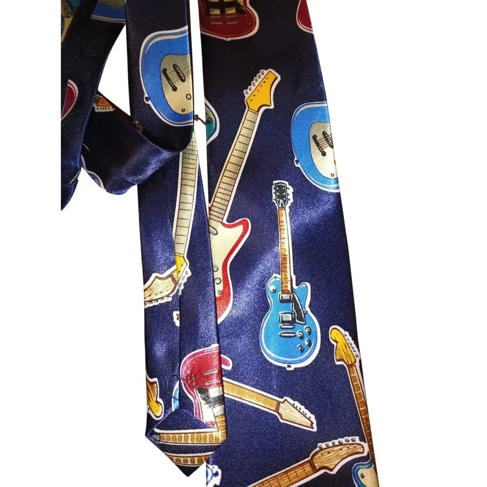 Kai Long Hand Made 100% Silk Guitar Tie